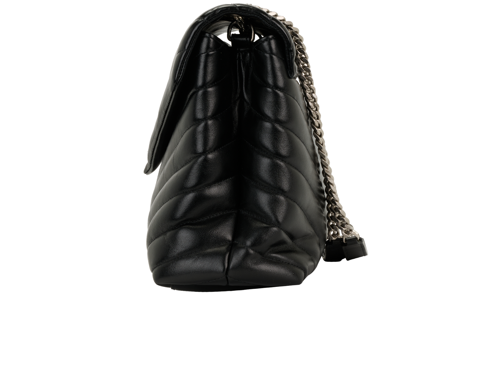Large Loulou, &pound;1,200, Handbags, Black, Leather, Bottom view